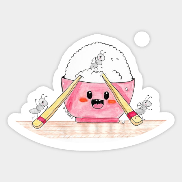 Today we eat white rice Sticker by Fradema